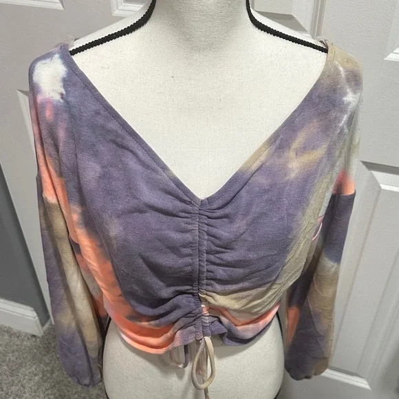 Fashion Nova Multicolor Tie-Dye Crop Top - Picture 2 of 8